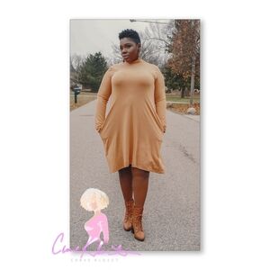 Unbranded Women's Turtleneck Trapeze Dress Plus XL